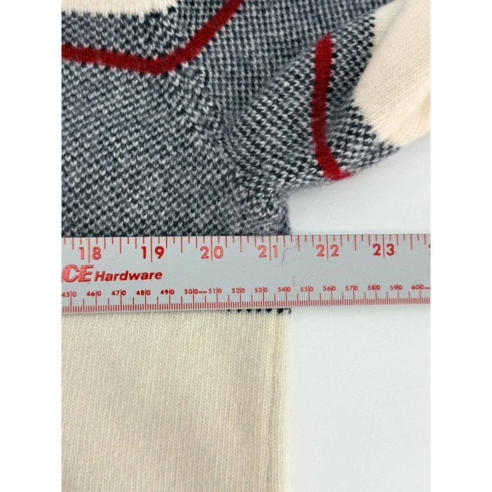 Banana Republic Men's Italian Wool Stripe Sweater Cream/Gray Size L